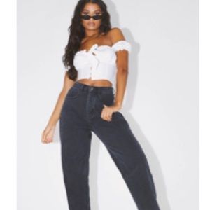 Pretty little thing wash black boyfriend jeans